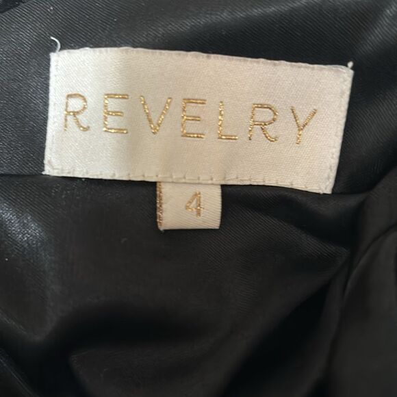 REVELRY Black Velvet Backless Gown 4 - Picture 7 of 7